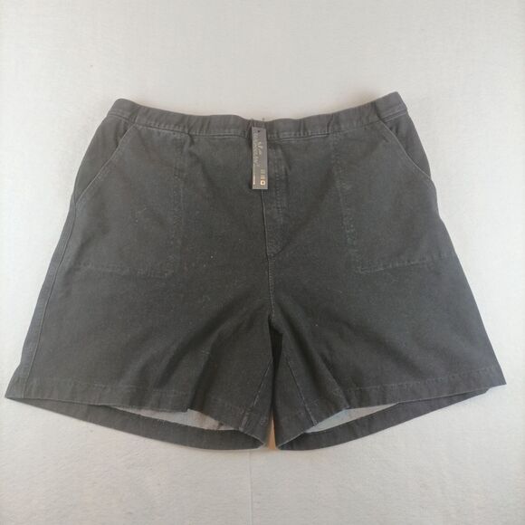 Zerdocean Womens Plus Black Shorts Size 5XL Drawstring - Picture 1 of 5